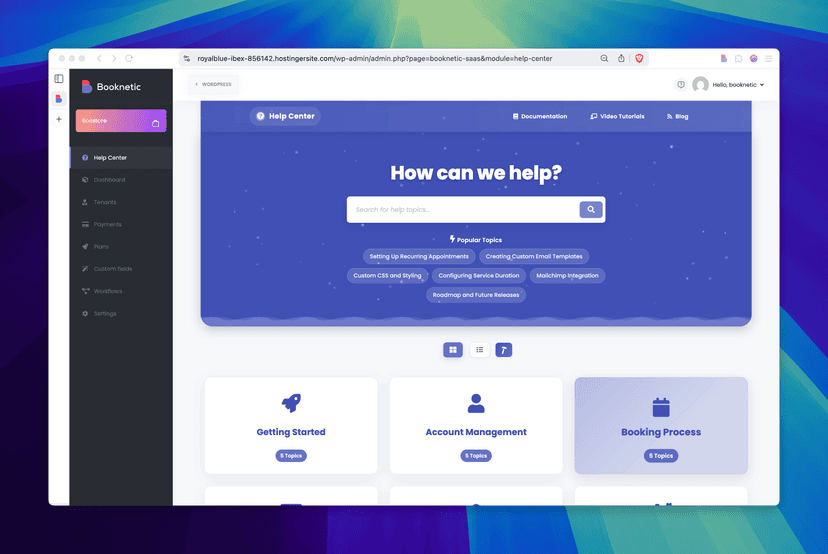 Help Center for Booknetic